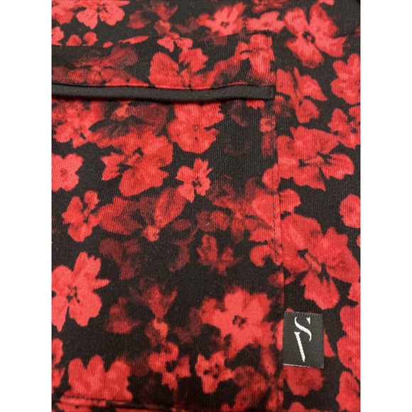 Vera Wang 2 piece womens xl Pj Soft Polyester 3/4 Sleeve Red Floral          791 - Picture 4 of 15